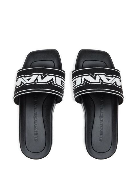 Alexander Wang logo-band platform sandals - Black