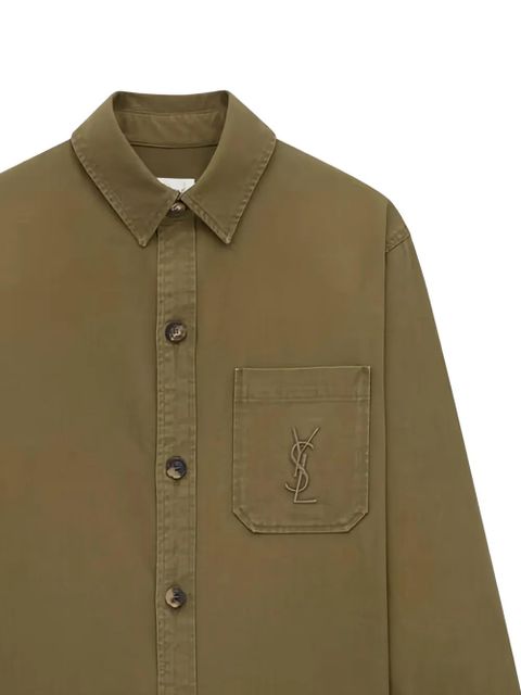 Saint Laurent Cassandre patch-pocket overshirt - Green
