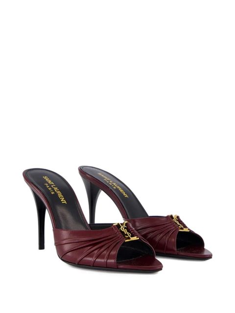 Saint Laurent Babylone logo leather sandals - Red