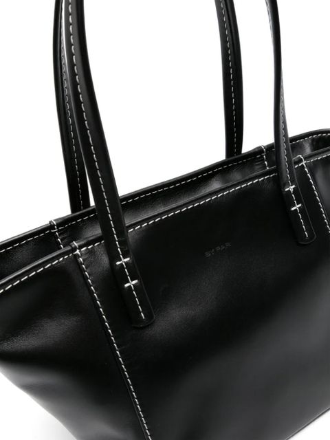 BY FAR Bar leather tote bag - Black