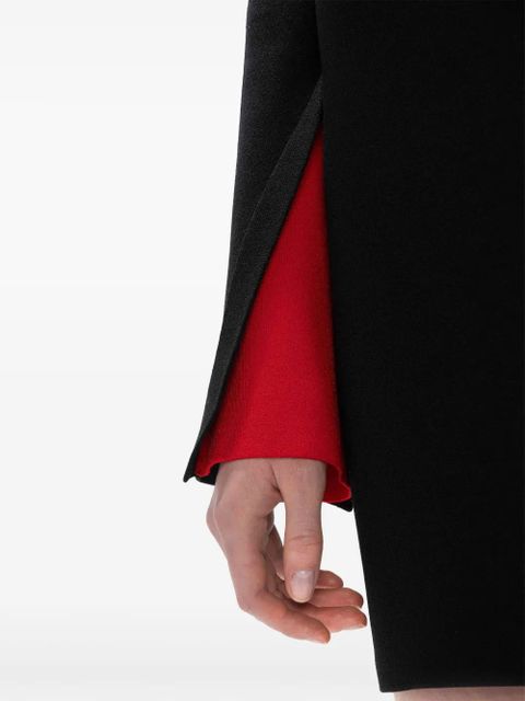 JW Anderson contrast-cuff V-neck dress - Black