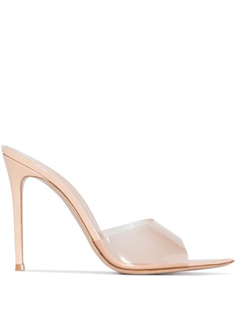 Gianvito Rossi Elle 105mm transparent-strap mules - Neutrals - zdjęcie produktu nr 1