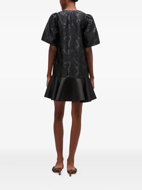 GANNI ruffled mini dress - Black