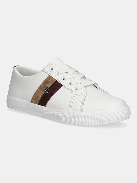 Lauren Ralph Lauren sneakersy skórzane Janson II damskie kolor biały 802979187003 - zdjęcie produktu nr 1