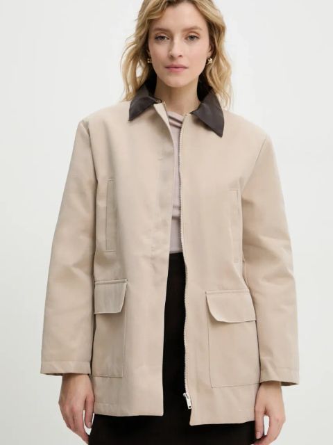 Answear.LAB kurtka kolor beżowy przejściowa