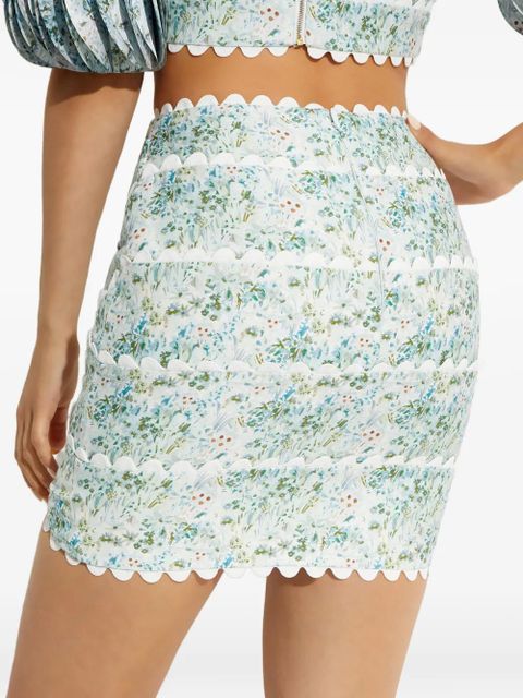 Acler floral asymmetric skirt - Blue - zdjęcie produktu nr 2