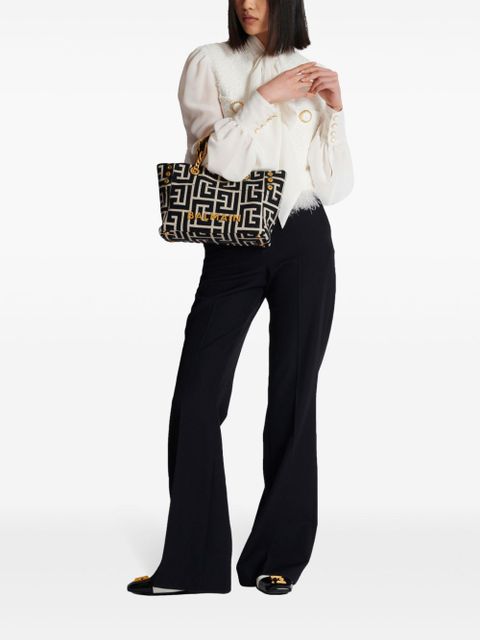 Balmain small 1945 Soft jacquard tote bag - Black - zdjęcie produktu nr 2