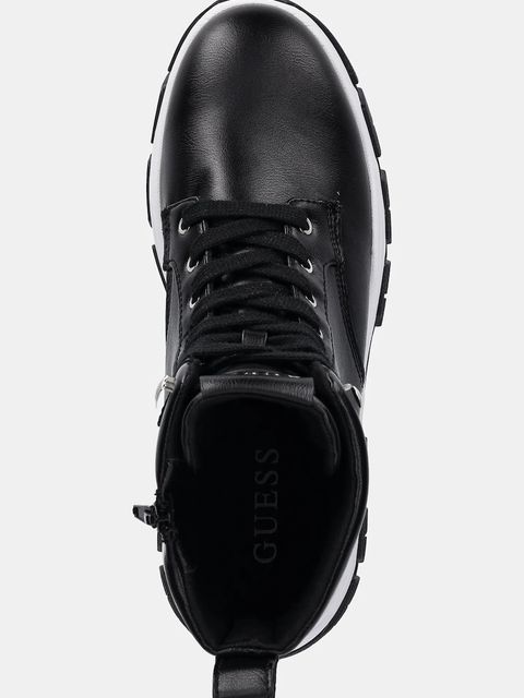 Guess botki BENZON damskie kolor czarny na platformie FLFBNZ ELE12