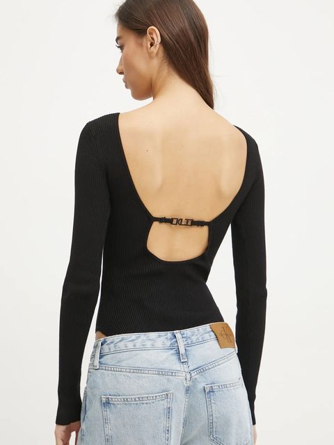 Karl Lagerfeld Jeans body damskie kolor czarny lekki A1W18024