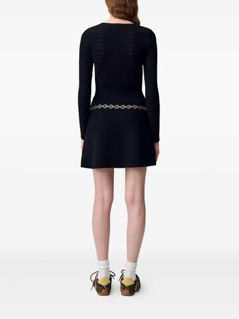 Claudie Pierlot bow-detail knitted top - Black