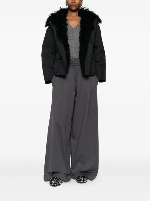 Yves Salomon faux fur-trim hooded jacket - Black