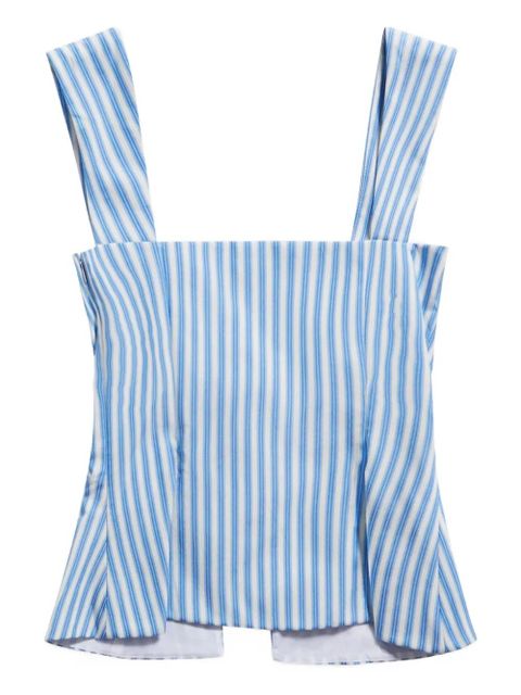AREA striped grommet corset top - Blue