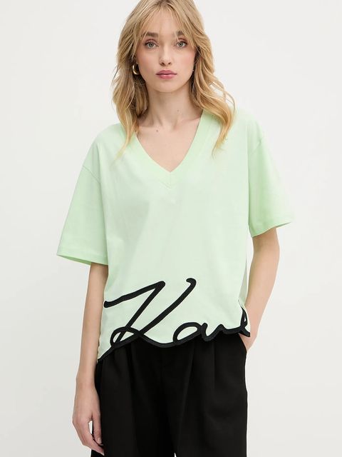 Karl Lagerfeld t-shirt bawełniany - zdjęcie produktu nr 1