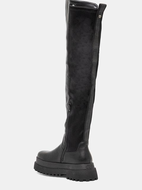 Buffalo kozaki Pluto Overknee damskie kolor czarny na platformie 1270153-BLK