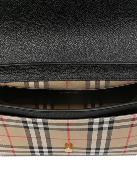 Burberry check shouldert bag - Black