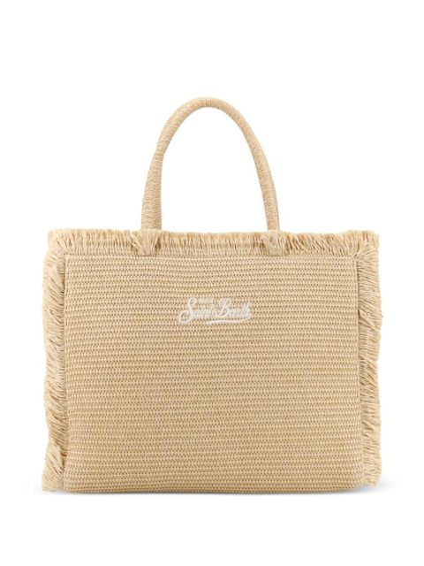 MC2 Saint Barth crystal-embellished frayed tote bag - Neutrals