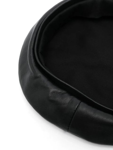 Ruslan Baginskiy smooth-grain leather beret - Black - zdjęcie produktu nr 2