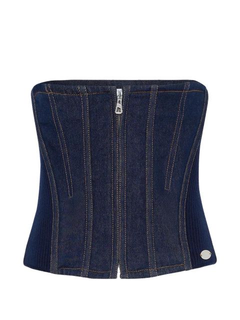 Jean Paul Gaultier denim zip corset top - Blue - zdjęcie produktu nr 1