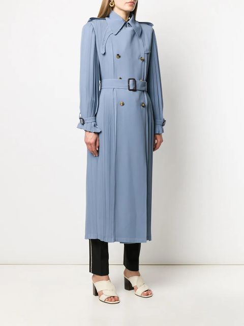 Valentino Garavani pleated trench coat - Blue