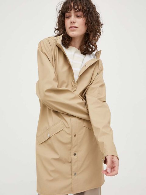 Rains kurtka przeciwdeszczowa 12020 Long Jacket kolor beżowy przejściowa 12020.24-24Sand