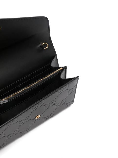 Gucci debossed G monogram crossbody bag - Black