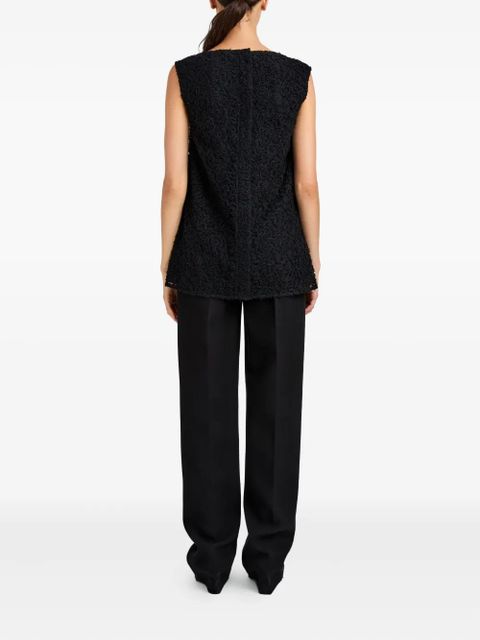 Proenza Schouler Virginie fringe embroidery top - Black