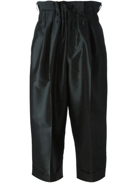 Comme Des Garçons cropped pleated trousers - Black - zdjęcie produktu nr 1