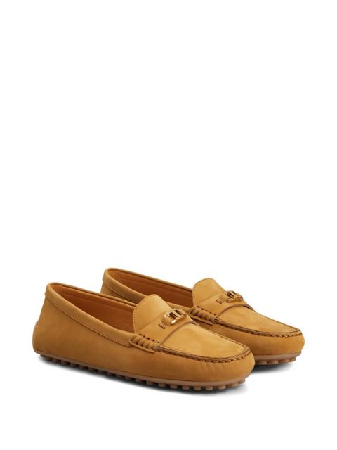 Tod's T-buckle topstitched loafers - Brown