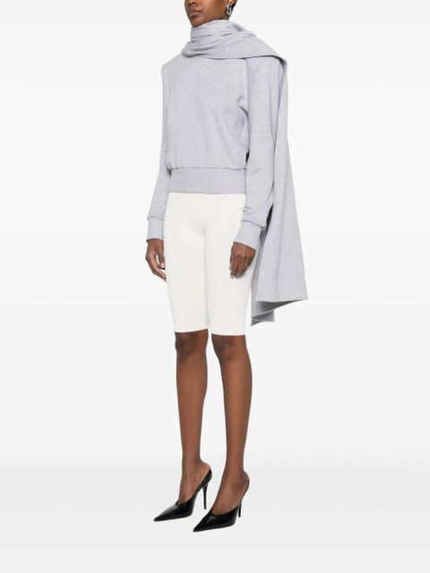 Magda Butrym draped-detail crew-neck sweatshirt - Grey