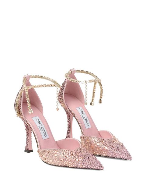 Jimmy Choo 100mm Stevie crystal-embellished pumps - Pink