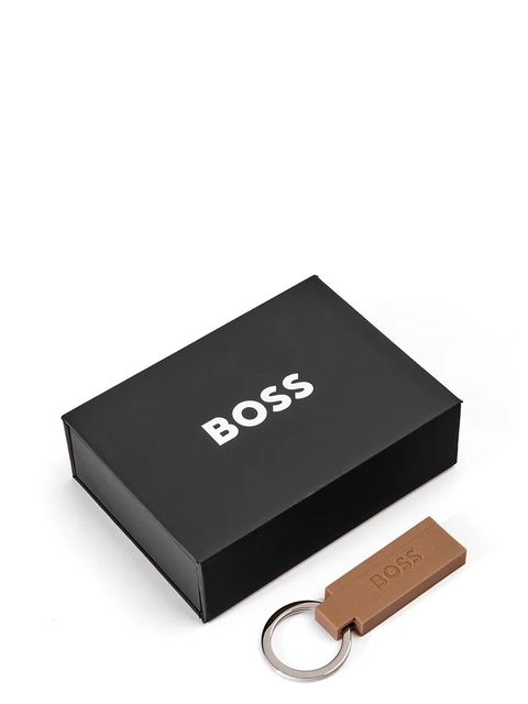 BOSS brelok do kluczy Edge Iconic Camel kolor brązowy