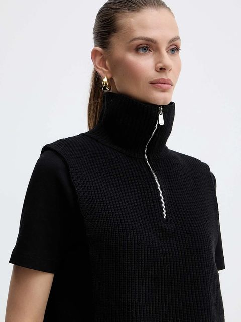 Pinko komin z dodatkiem wełny damski kolor czarny gładki 105994 A2Z4