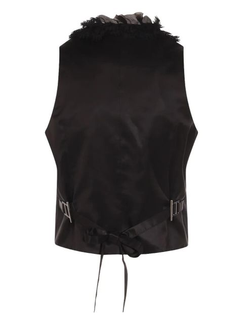 Alexander McQueen lace-trimmed double-breasted waistcoat - Black - zdjęcie produktu nr 2