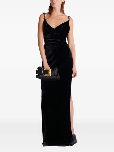 Balmain jewel-embellished velvet dress - Black - zdjęcie produktu nr 2