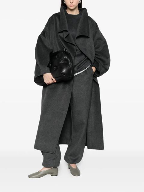 The Frankie Shop collarless wrap coat - Grey