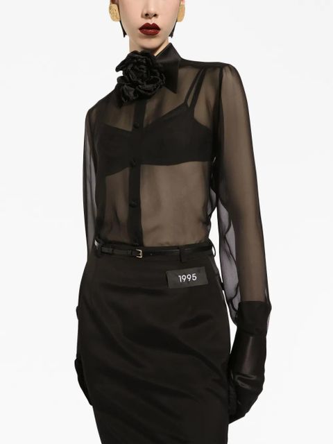 Dolce & Gabbana semi-sheer mesh shirt - Black