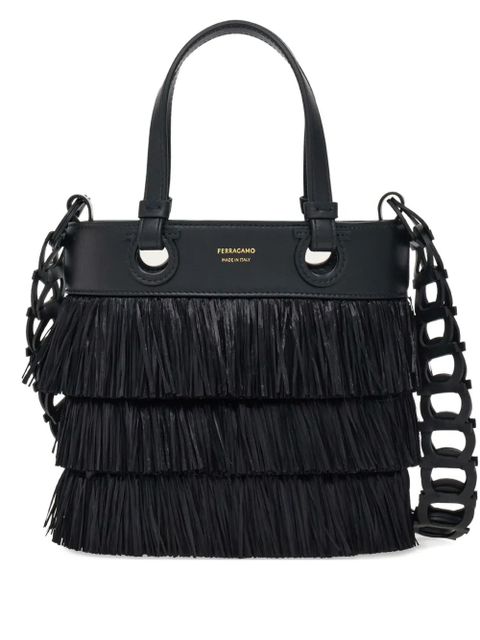 Ferragamo layered-fringe tote bag - Black - zdjęcie produktu nr 1
