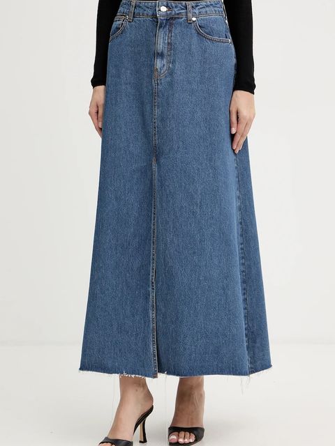 Silvian Heach spódnica jeansowa KEBE kolor niebieski maxi rozkloszowana GPA25142GO
