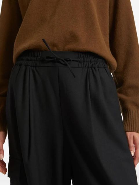 Yves Salomon cargo drawstring trousers - Black