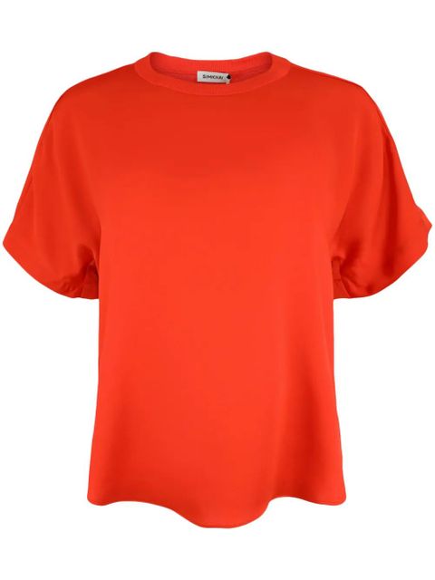 Simkhai Addy knit-panel T-Shirt - Red - zdjęcie produktu nr 1