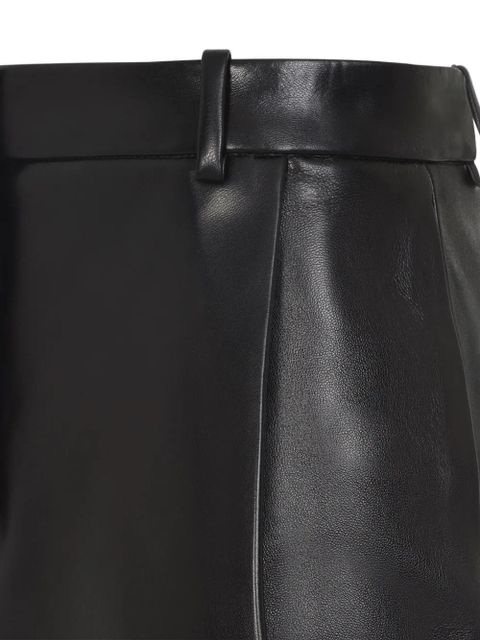 KHAITE split leather skirt - Black