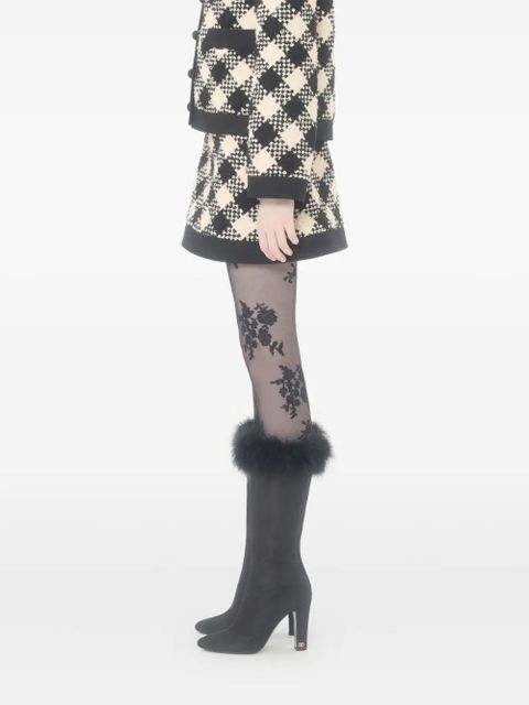 Valentino Garavani Damier tweed mini skirt - Black