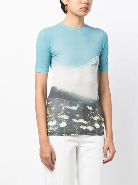 Jil Sander graphic-print cotton T-shirt - Blue