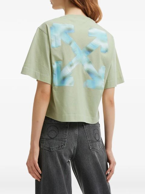 Off-White Arrows-print logo-embroidered T-shirt - Green