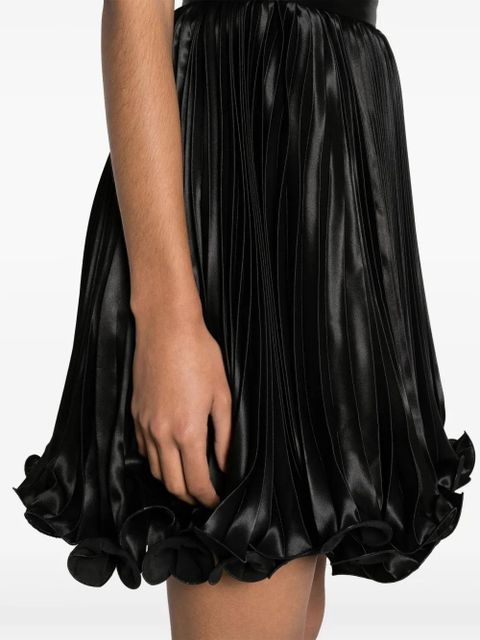 Balmain pleated satin mini skirt - Black - zdjęcie produktu nr 2