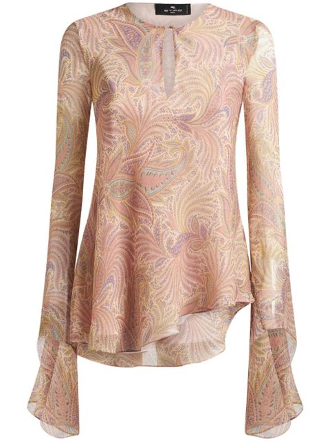 ETRO asymmetric silk top - Neutrals - zdjęcie produktu nr 1