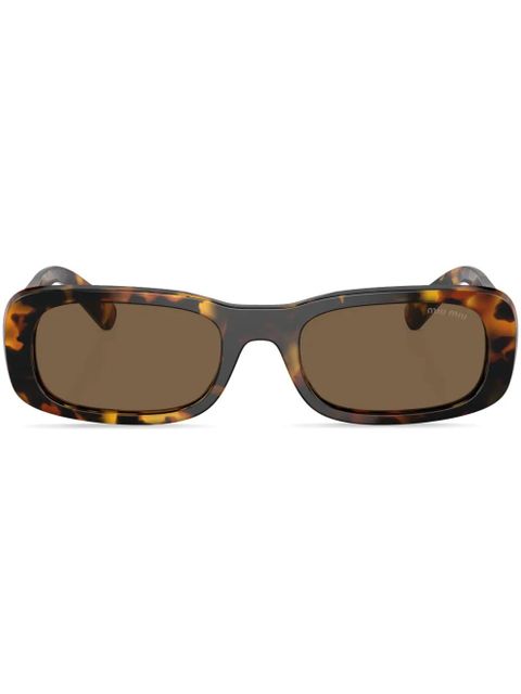 Miu Miu Eyewear tortoiseshell-effect rectangle-frame sunglasses - Green - zdjęcie produktu nr 1