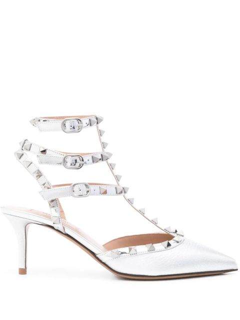 Valentino Garavani Rockstud 65mm leather pumps - Silver