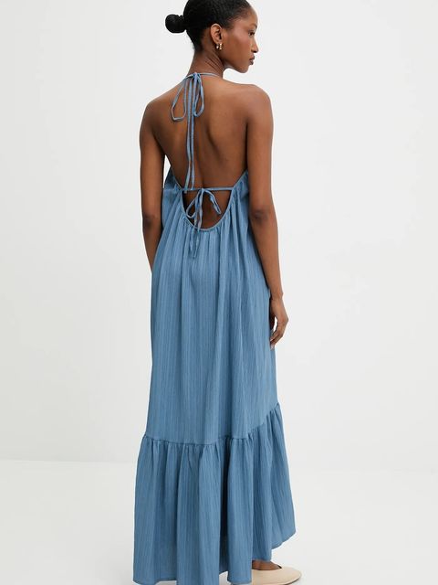 Answear.LAB sukienka kolor niebieski maxi oversize