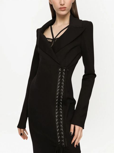 Dolce & Gabbana lace-up midi coat dress - Black - zdjęcie produktu nr 2